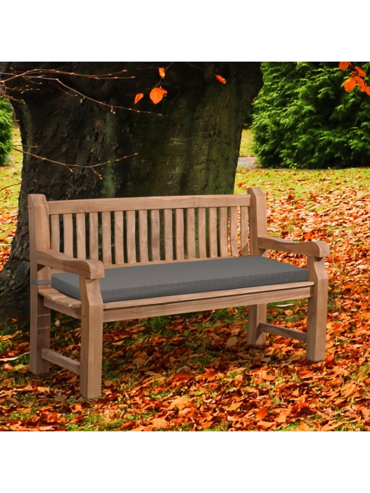 Teakhouten bank Jackson met zitkussen 150 cm + teakhout, donkergrijs