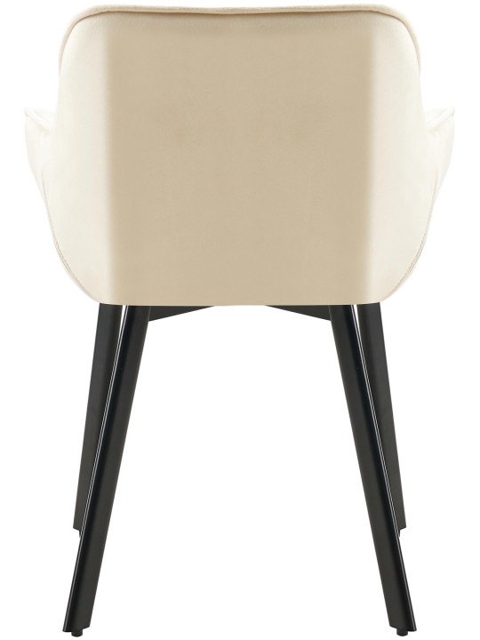 Set van 2 eetkamerstoelen Antigo fluweel, crème