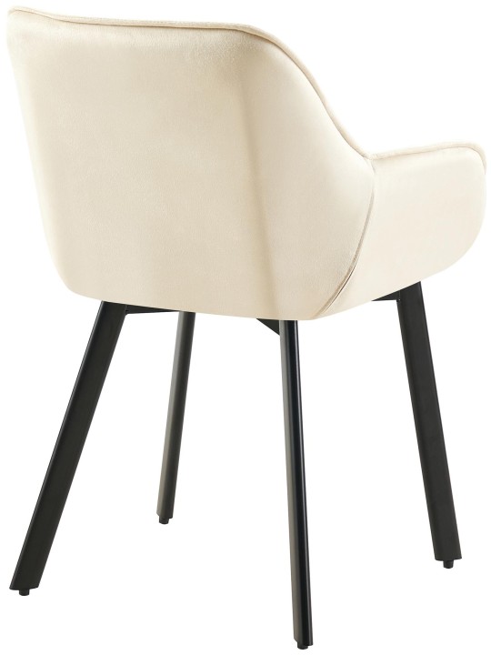 Set van 2 eetkamerstoelen Antigo fluweel, crème