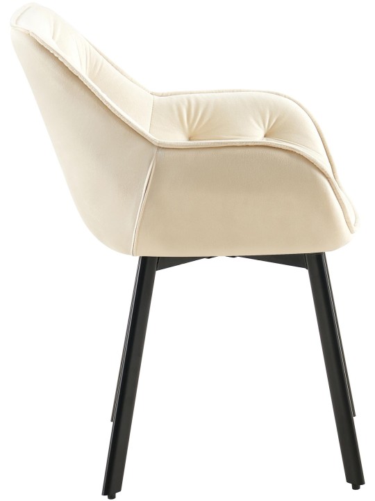 Set van 2 eetkamerstoelen Antigo fluweel, crème