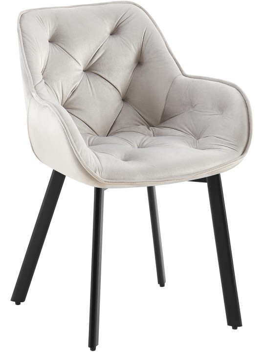 Set van 2 eetkamerstoelen Antigo fluweel, grijs