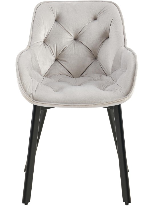 Set van 2 eetkamerstoelen Antigo fluweel, grijs