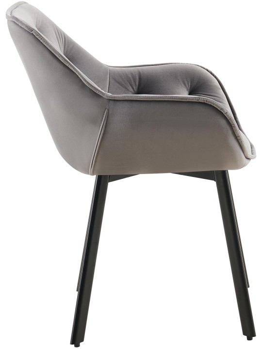 Set van 2 eetkamerstoelen Antigo fluweel, donkergrijs Set van 2 eetkamerstoelen Antigo fluweel, donkergrijs