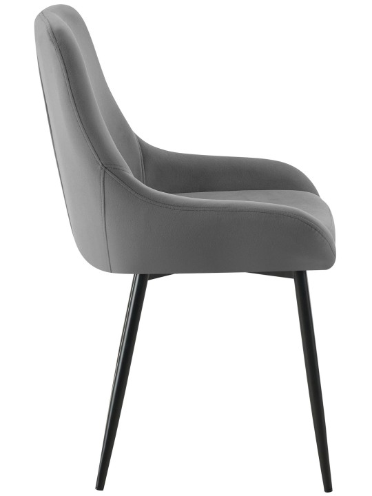 Set van 2 eetkamerstoelen Elmira fluweel, donkergrijs Set van 2 eetkamerstoelen Elmira fluweel, donkergrijs