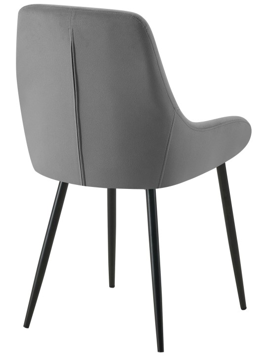Set van 2 eetkamerstoelen Elmira fluweel, donkergrijs Set van 2 eetkamerstoelen Elmira fluweel, donkergrijs