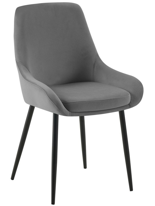 Set van 2 eetkamerstoelen Elmira fluweel, donkergrijs Set van 2 eetkamerstoelen Elmira fluweel, donkergrijs