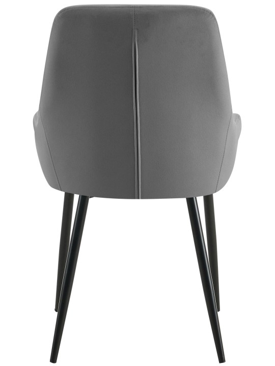 Set van 2 eetkamerstoelen Elmira fluweel, donkergrijs Set van 2 eetkamerstoelen Elmira fluweel, donkergrijs