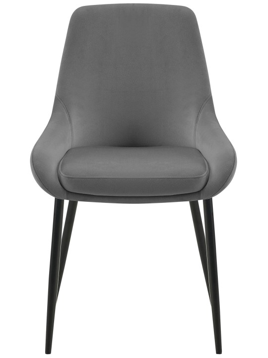 Set van 2 eetkamerstoelen Elmira fluweel, donkergrijs Set van 2 eetkamerstoelen Elmira fluweel, donkergrijs