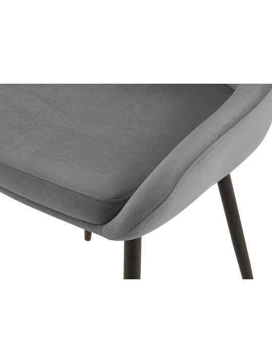 Set van 2 eetkamerstoelen Elmira fluweel, donkergrijs Set van 2 eetkamerstoelen Elmira fluweel, donkergrijs