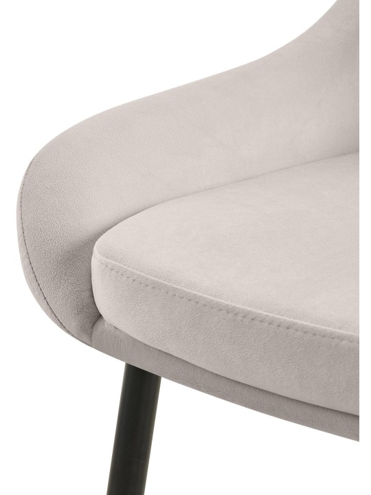 Set van 2 eetkamerstoelen Elmira fluweel, grijs