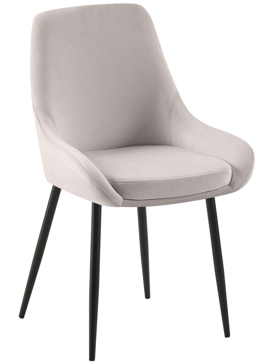 Set van 2 eetkamerstoelen Elmira fluweel, grijs