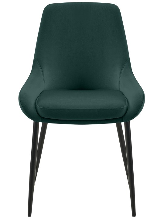 Set van 2 eetkamerstoelen Elmira fluweel, groen