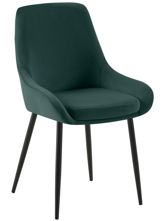 Set van 2 eetkamerstoelen Elmira fluweel, groen
