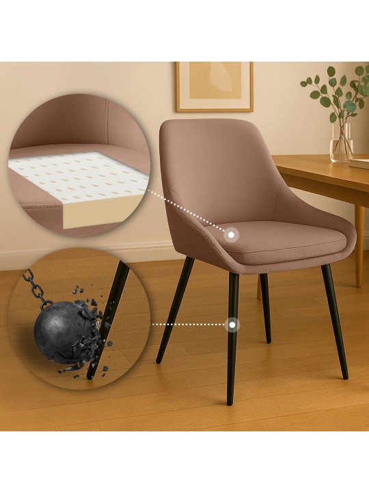 Set van 2 eetkamerstoelen Elmira fluweel, bruin Set van 2 eetkamerstoelen Elmira fluweel, bruin
