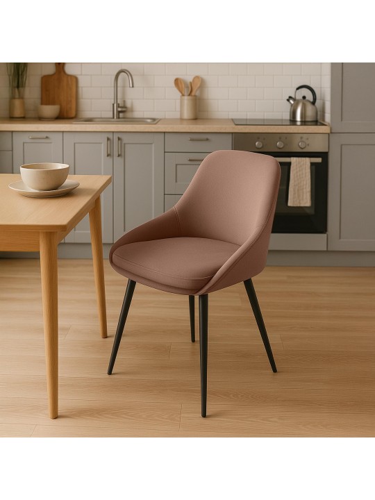 Set van 2 eetkamerstoelen Elmira fluweel, bruin Set van 2 eetkamerstoelen Elmira fluweel, bruin