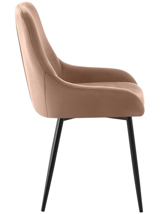 Set van 2 eetkamerstoelen Elmira fluweel, bruin Set van 2 eetkamerstoelen Elmira fluweel, bruin