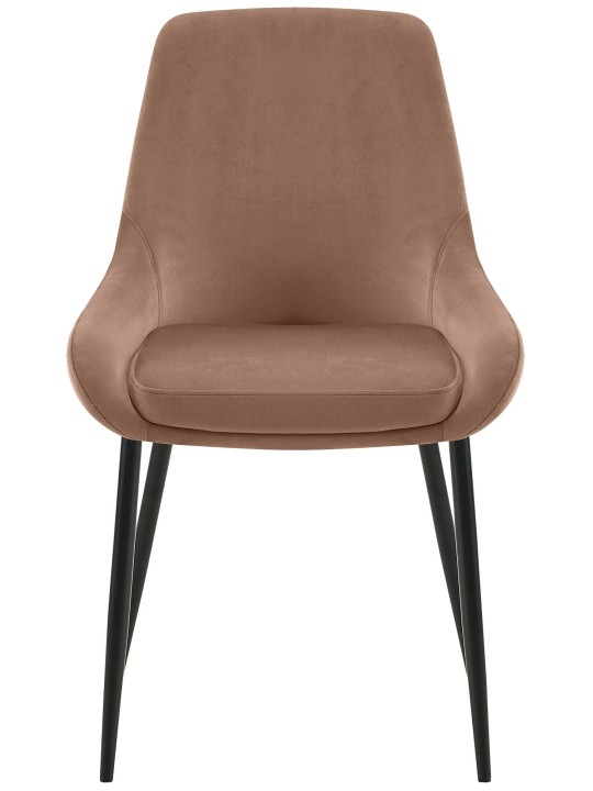 Set van 2 eetkamerstoelen Elmira fluweel, bruin Set van 2 eetkamerstoelen Elmira fluweel, bruin