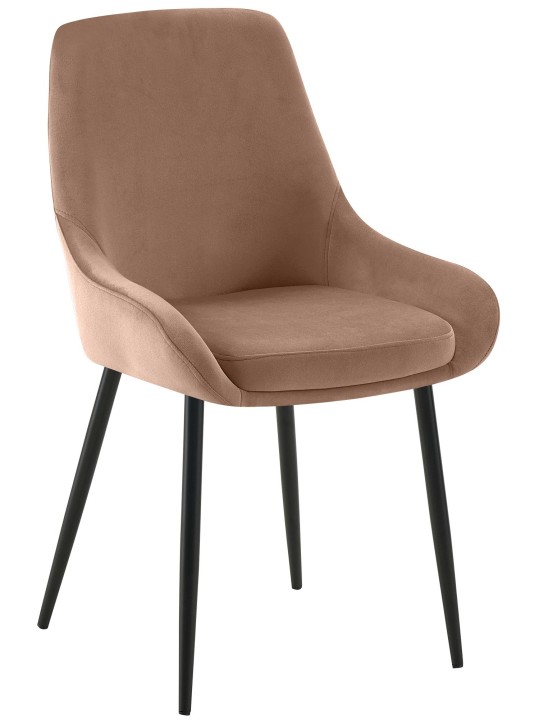 Set van 2 eetkamerstoelen Elmira fluweel, bruin Set van 2 eetkamerstoelen Elmira fluweel, bruin