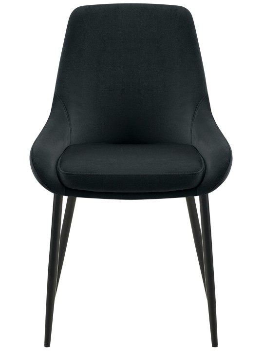 Set van 2 eetkamerstoelen Elmira fluweel, zwart Set van 2 eetkamerstoelen Elmira fluweel, zwart