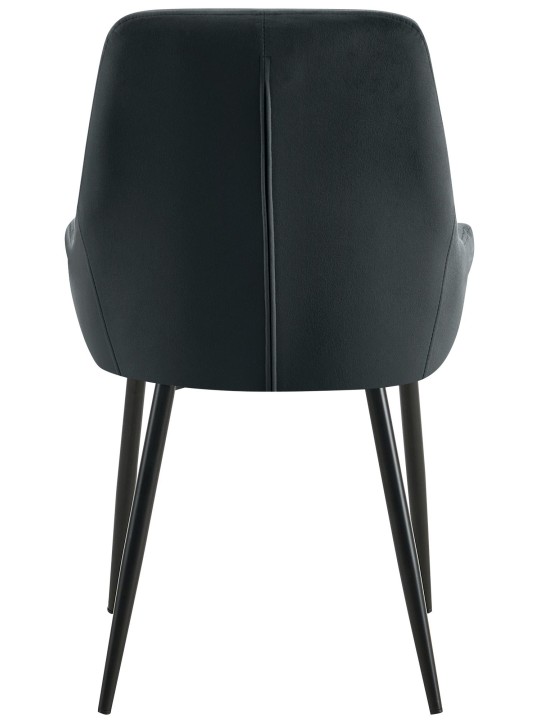 Set van 2 eetkamerstoelen Elmira fluweel, zwart Set van 2 eetkamerstoelen Elmira fluweel, zwart
