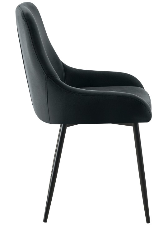 Set van 2 eetkamerstoelen Elmira fluweel, zwart Set van 2 eetkamerstoelen Elmira fluweel, zwart