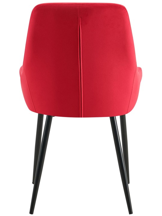 Set van 2 eetkamerstoelen Elmira fluweel, rood