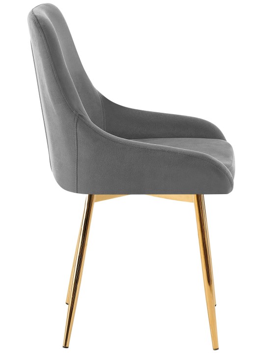 Set van 2 eetkamerstoelen Elmira fluweel goud, donkergrijs Set van 2 eetkamerstoelen Elmira fluweel goud, donkergrijs