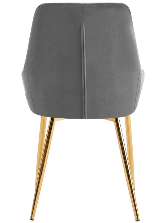 Set van 2 eetkamerstoelen Elmira fluweel goud, donkergrijs Set van 2 eetkamerstoelen Elmira fluweel goud, donkergrijs