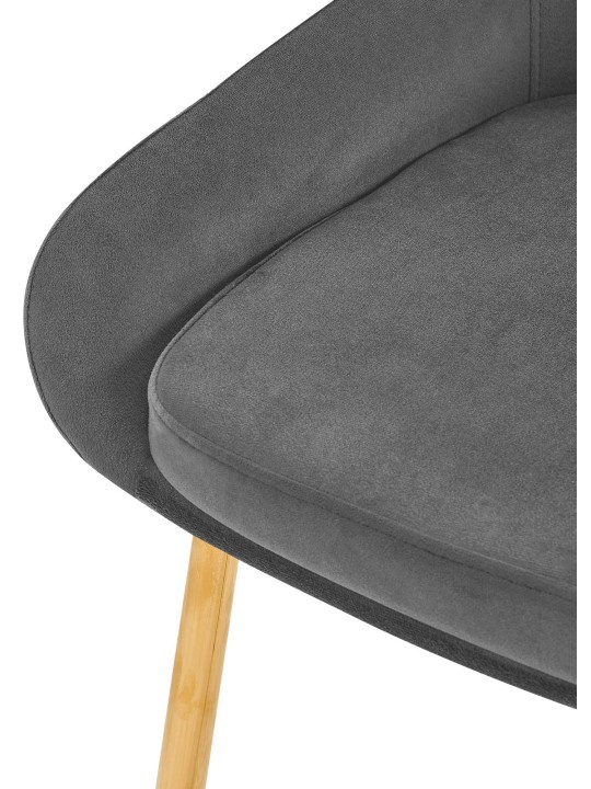 Set van 2 eetkamerstoelen Elmira fluweel goud, donkergrijs Set van 2 eetkamerstoelen Elmira fluweel goud, donkergrijs