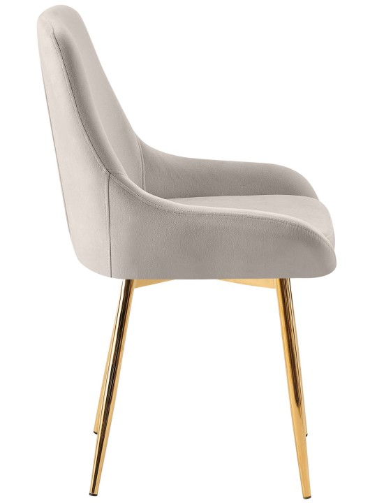 Set van 2 eetkamerstoelen Elmira fluweel goud, grijs