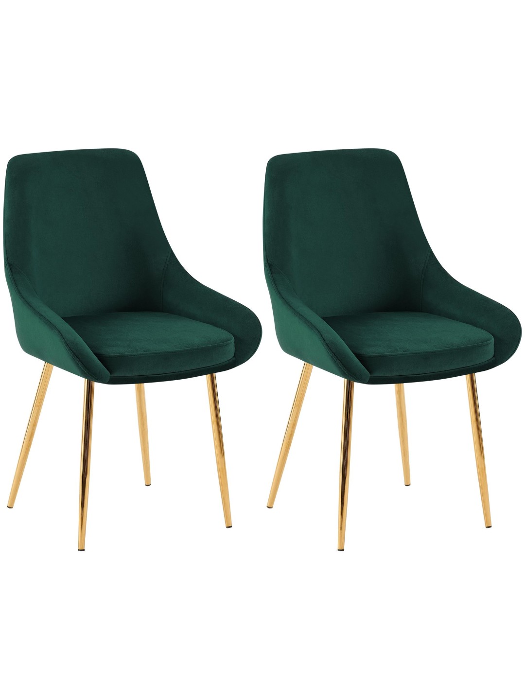 Set van 2 eetkamerstoelen Elmira fluweel goud, groen