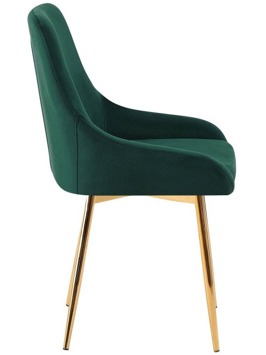 Set van 2 eetkamerstoelen Elmira fluweel goud, groen