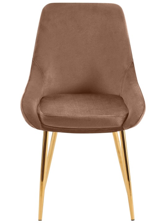 Set van 2 eetkamerstoelen Elmira fluweel goud, bruin Set van 2 eetkamerstoelen Elmira fluweel goud, bruin