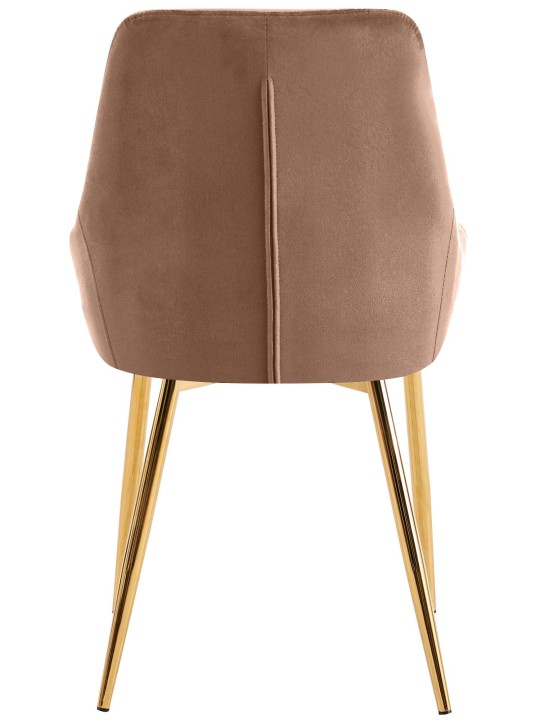 Set van 2 eetkamerstoelen Elmira fluweel goud, bruin Set van 2 eetkamerstoelen Elmira fluweel goud, bruin
