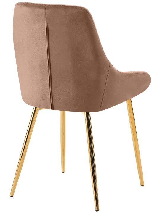 Set van 2 eetkamerstoelen Elmira fluweel goud, bruin Set van 2 eetkamerstoelen Elmira fluweel goud, bruin