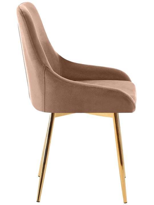 Set van 2 eetkamerstoelen Elmira fluweel goud, bruin Set van 2 eetkamerstoelen Elmira fluweel goud, bruin