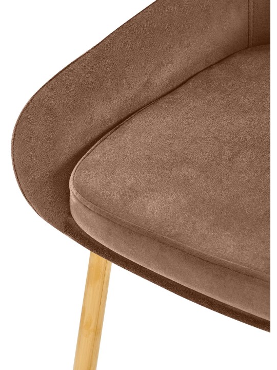 Set van 2 eetkamerstoelen Elmira fluweel goud, bruin Set van 2 eetkamerstoelen Elmira fluweel goud, bruin