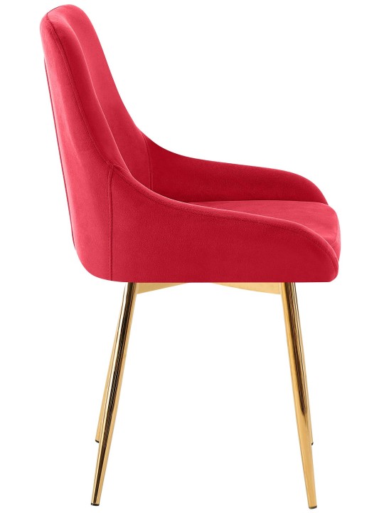 Set van 2 eetkamerstoelen Elmira fluweel goud, rood
