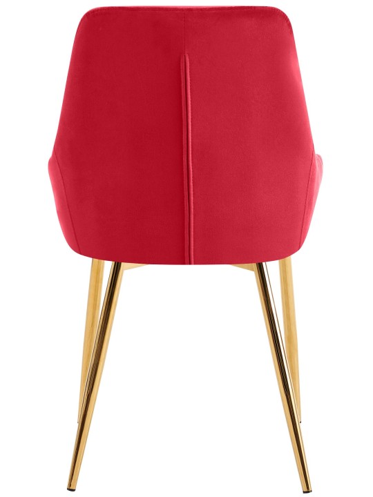 Set van 2 eetkamerstoelen Elmira fluweel goud, rood