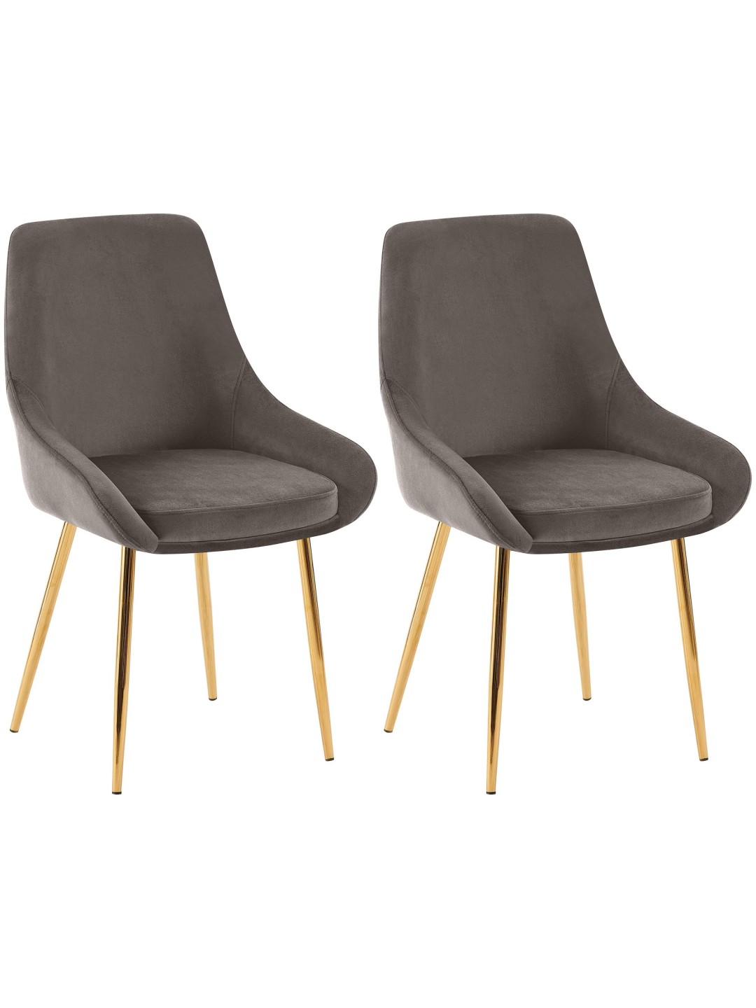 Set van 2 eetkamerstoelen Elmira fluweel goud, antraciet