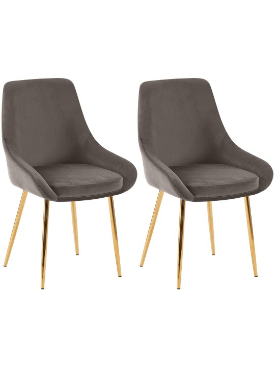 Set van 2 eetkamerstoelen Elmira fluweel goud, antraciet