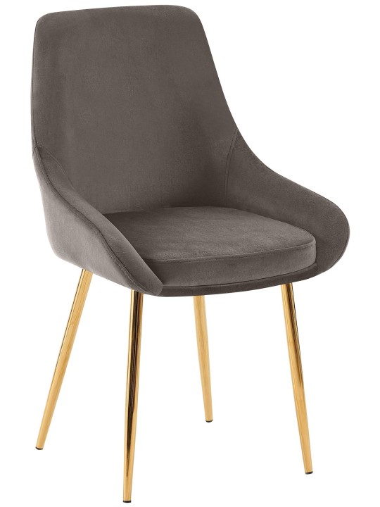 Set van 2 eetkamerstoelen Elmira fluweel goud, antraciet