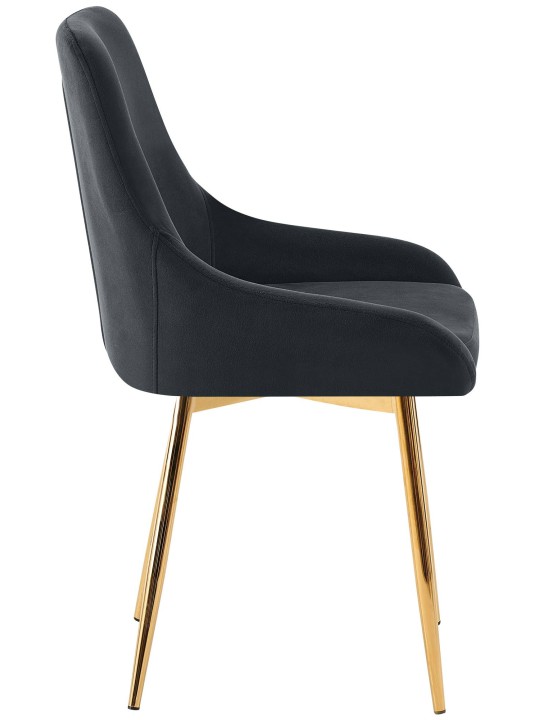 Set van 2 eetkamerstoelen Elmira fluweel goud, zwart