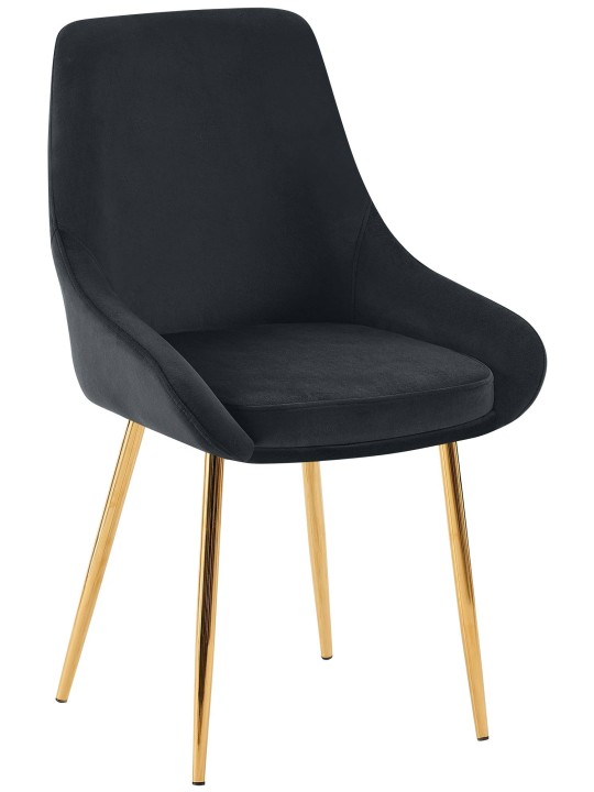 Set van 2 eetkamerstoelen Elmira fluweel goud, zwart