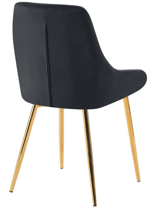 Set van 2 eetkamerstoelen Elmira fluweel goud, zwart
