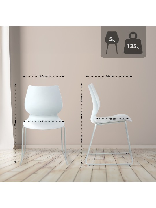 Set van 2 stoelen Houma, wit Set van 2 stoelen Houma, wit