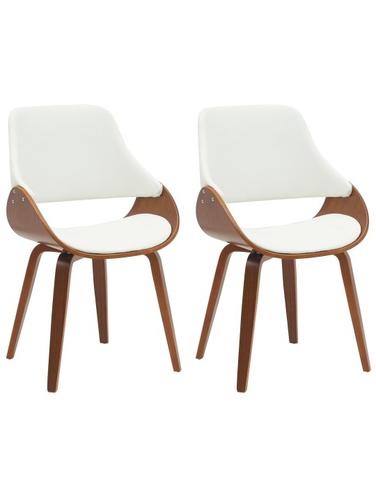 Set van 2 eetkamerstoelen Vangale, walnoot/wit Set van 2 eetkamerstoelen Vangale, walnoot/wit