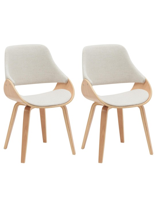 Set van 2 eetkamerstoelen Vangale, naturel/crème Set van 2 eetkamerstoelen Vangale, naturel/crème