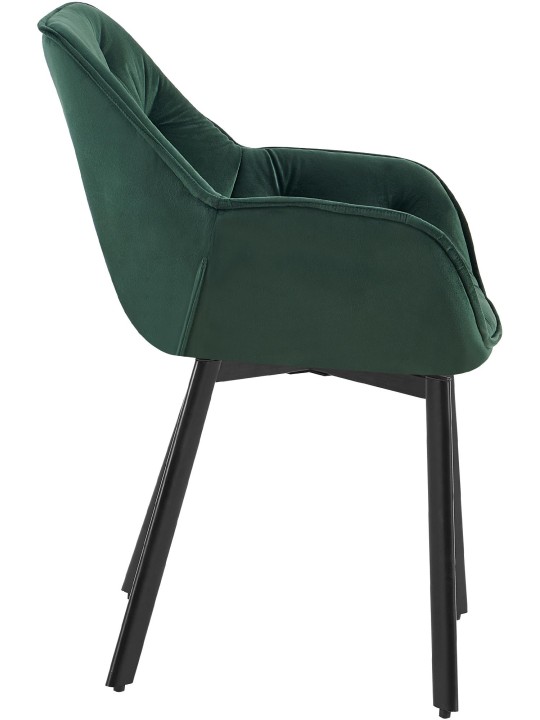 Set van 2 eetkamerstoelen Antigo fluweel, groen