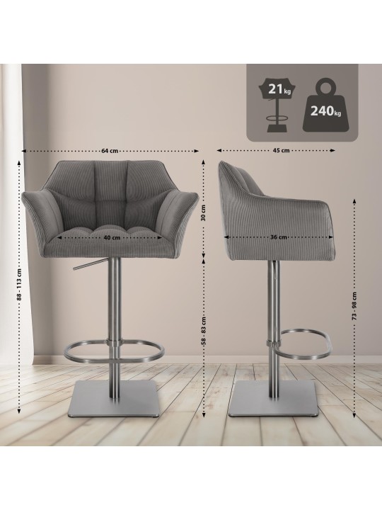 Barkruk Damaso E Cord, taupe